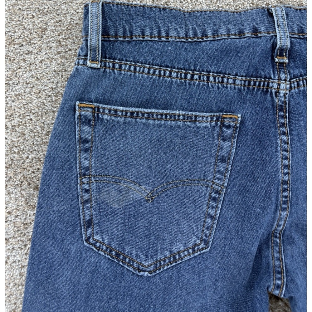 Levis 502 Jeans Men 31x32 Blue Regular Taper Thrashed Distressed Grunge‎ Skater - Picture 4 of 14